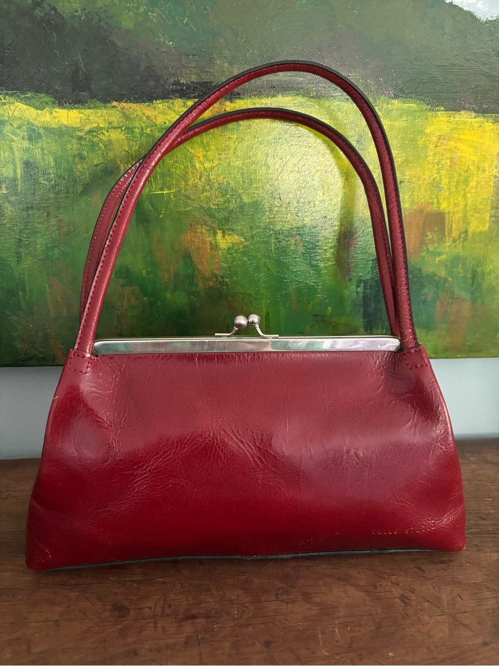 Pelle Studio Wilsons Leather Red Kiss-Lock Shoulder Bag